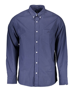 Мужская рубашка с длинным рукавом и логотипом бренда, синий Gant