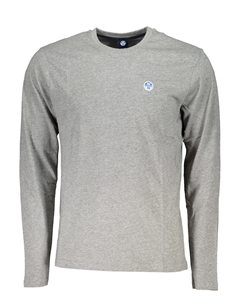 Мужская кофта с длинным рукавом однотонная, серый North sails