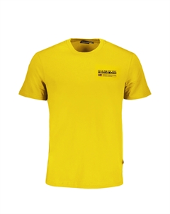 Мужская футболка хлопковая с контрастным логотипом, желтый Napapijri