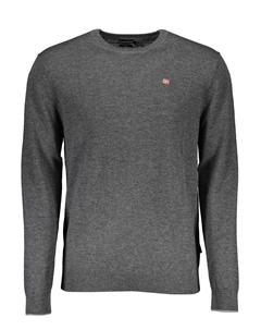 Мужской джемпер шерстяной с логотипом бренда, серый Napapijri