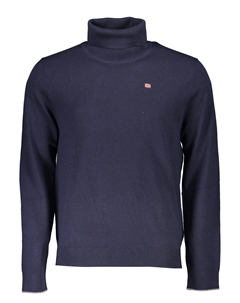 Мужской свитер с высоким воротом и логотипом, темно-синий Napapijri