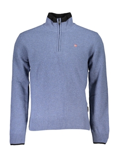 Мужской свитер с воротом на молнии и логотипом, голубой Napapijri