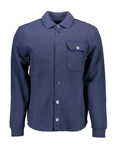 Мужской кардиган шерстяной на пуговицах с карманом, синий Gant