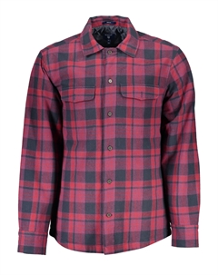 Мужская рубашка фланелевая с нагрудными карманами, черно-красный Gant