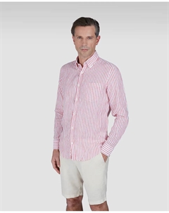 Мужская рубашка с длинным рукавом и льняными полосками, коралловый Paul & shark