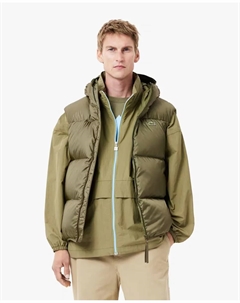 Мужской водонепроницаемый пуховый жилет, военный зеленый Lacoste