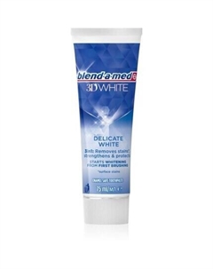 3D White Деликатная белая отбеливающая зубная паста - 75 мл Blend-a-med