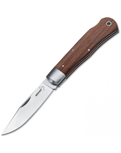 Нож складной Lockback Bubinga - 01BO185, сталь 440C Satin Plain, рукоять дерево бубинго Boker
