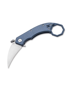 Складной нож HEL Karambit, сталь 154CM, рукоять G10, blue/grey Boker