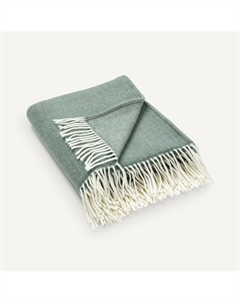 Плед с бахромой из 100 шерсти Linden зеленый Am.pm.