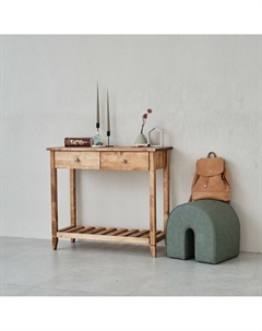 Консоль из массива березы 2 ящика бежевый Laredoute