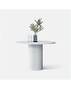 Стол круглый обеденный с металлическим подстольем на белый So'home