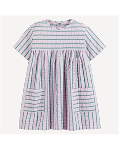 Платье в полоску с короткими рукавами зеленый La redoute collections