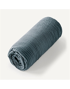 Простыня натяжная из газовой ткани биохлопок Cuddly синий Am.pm.