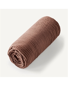 Детская простыня натяжная из органического хлопкового газа Yafa каштановый Laredoute