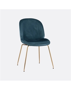 Комплект стульев из мягкого велюра и металла в стиле ар-деко 2шт синий Laredoute