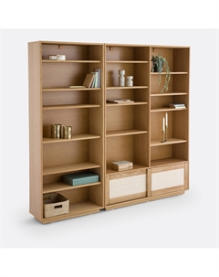 Модуль книжного шкафа из дуба плетеного материала Palano бежевый La redoute interieurs