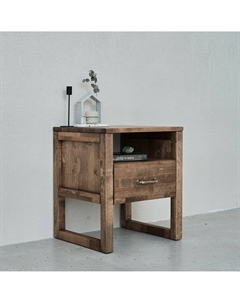 Тумба прикроватная из массива березы 1 ящик каштановый Laredoute