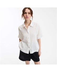 Рубашка свободная рукава длиной до локтя белый La redoute collections