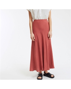 Длинная расклешенная юбка вискоза-лен Signature MARION розовый La redoute collections