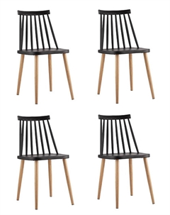 Комплект из четырех стульев из металла черный So'home