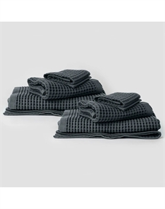 Набор вафельных полотенец из хлопка 430 грм2 серый So'home