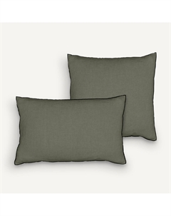 Чехол на подушку 100 стираный лен ELina зеленый Laredoute