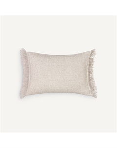 Чехол на подушку с бахромой изо льнахлопкалиоцелла Ileia бежевый Am.pm.