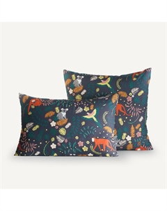 Наволочка из биохлопка Jangal Bio синий Laredoute