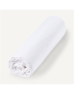 Простыня натяжная из перкаля хлопоковоголиоцеллового Lenza белый Laredoute