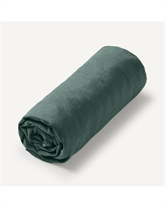 Простыня натяжная из стираного льна Elina для толстых матрасов зеленый Laredoute