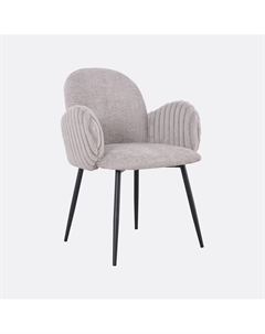Стул обеденный из обивки букле серый Laredoute