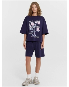 Комплект женский синий с принтом и надписью Mark formelle