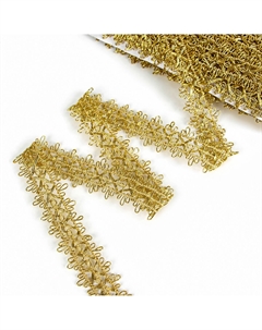 Тесьма золотая, ширина 2.6 см, в упаковке 25 метров Страна карнавалия