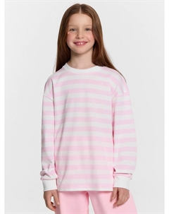 Лонгслив для девочек розовый в полоску Mark formelle
