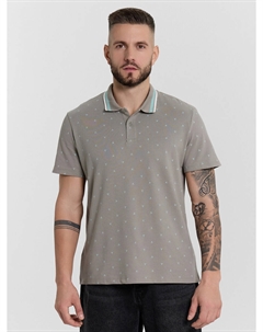 Поло мужское серое с принтом Mark formelle