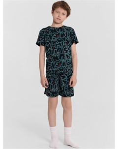 Комплект домашний для мальчиков черный с принтом Mark formelle