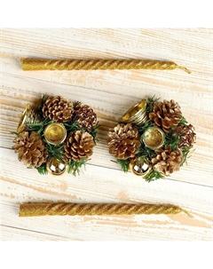 Свеча новогодняя с подсвечником Зимнее волшебство