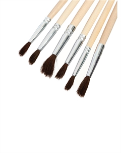 Набор кистей для рисования, пони, 6 штук: № 2, 4, 6, 8, 10, 12, круглые, деревянная ручка, международный размер Calligrata