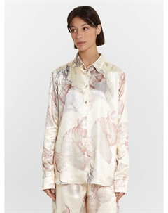 Блузка женская бежевая с принтом Mark formelle