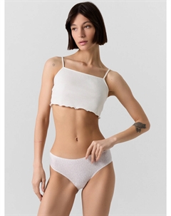 Трусы женские слипы сумрачно-белые с листочками Mark formelle