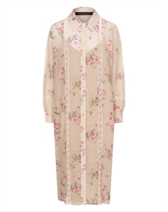 Платье из хлопка и шелка Marina rinaldi