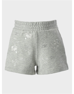 Серые шорты с цветочной вышивкой Elisabetta franchi