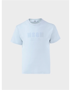 Футболка с лого в тон, серая Msgm