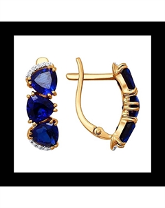 Серьги из золота с бриллиантами и корундами Sokolov