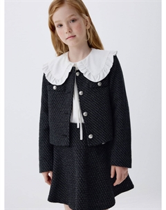 Укороченный твидовый жакет для девочек Sela