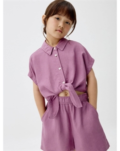 Укороченная рубашка с узлом для девочек Sela