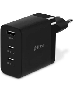 Сетевое зарядное устройство TTEC 2SCG03S, USB-A, 2xUSB-C, 65Вт, черный Ttec