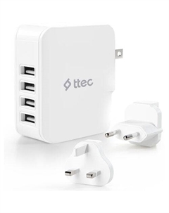Сетевое зарядное устройство TTEC 2SC02BUK, 4xUSB-A, 25Вт, 5.1A, белый Ttec