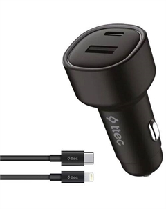 Автомобильное зарядное устройство TTEC 2CKP02LS, USB-A, USB-C, 8-pin Lightning, 48Вт, черный Ttec